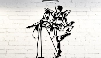 Çerkes Kafkas Dansı Lazer Kesim Metal Tablo