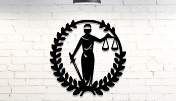 Adalet Heykeli Lazer Kesim Metal Tablo