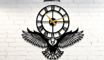 Kartal Roma Rakamlı  Lazer Kesim Metal Duvar Saati