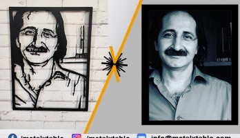 Kişi Portre Resim Tasarım Lazer Kesim Metal Tablo