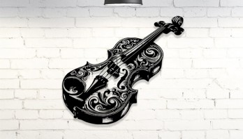 Violin Lazer Kesim Metal Tablo