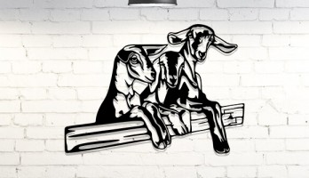 Çiftlik Keçileri Lazer Kesim Metal Tablo