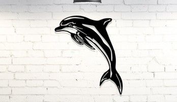 Yunus Balığı Lazer Kesim Metal Tablo