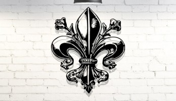 Fleur de Lis Lazer Kesim Metal Tablo