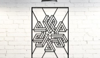 Tribal Geometrik Lazer Kesim Metal Tablo