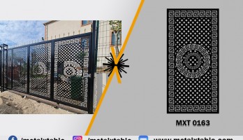 Bağ Evi Sık Desenli Lazer Kesim Ferforje Kayar Kapı