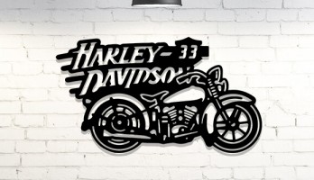 Harley Davidson Motor Metal Tablo