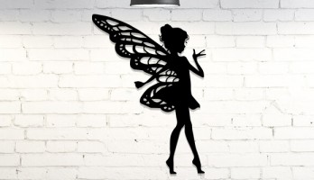 Kanatlı Melek Çocuk Odası Duvar Dekoru Metal Tablo