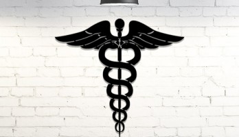 Tıp Sembolü Lazer Kesim Metal Tablo