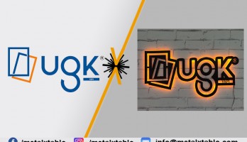 İşletme Logonuza Özel Lazer Kesim Ledli Metal Tablo