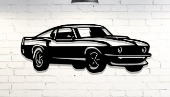 Ford Mustang Araba Lazer Kesim Metal Tablo