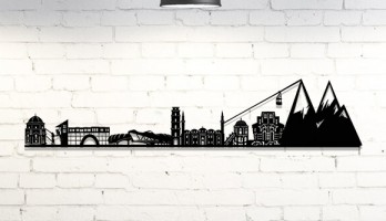 Bursa Şehrinin Silüeti Lazer Kesim Metal Tablo