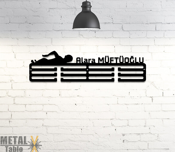 Yüzücüler İçin Lazer Kesim Metal Madalya Askısı