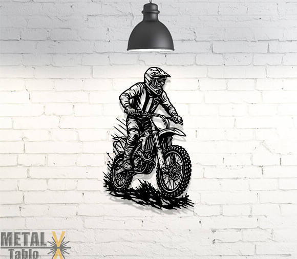 Motocross Lazer Kesim Metal Tablo