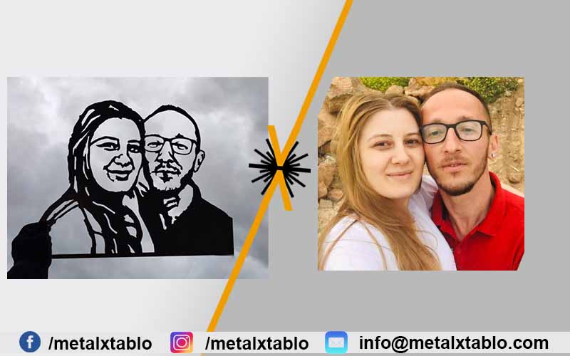 Kişi Resmine Özel Tasarım Metal Tablo