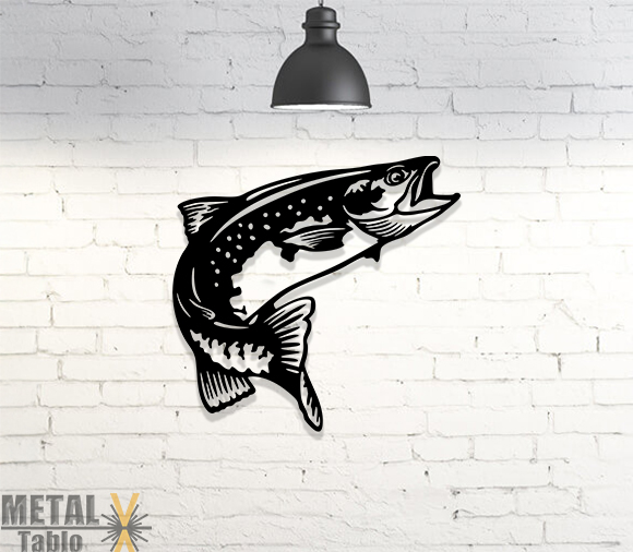 Alabalık Lazer Kesim Metal Tablo