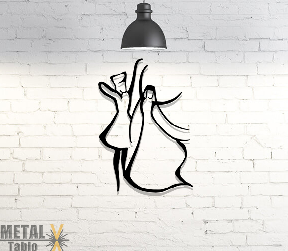 Kafkas Çerkes Dansı Lazer Kesim Metal Tablo