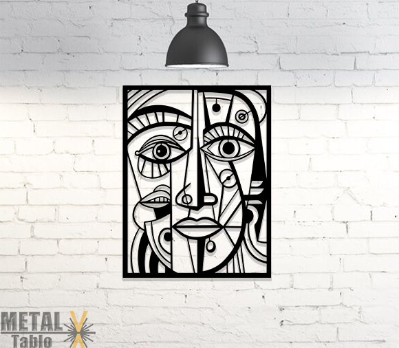 Picasso Tarzı Lazer Kesim Metal Tablo